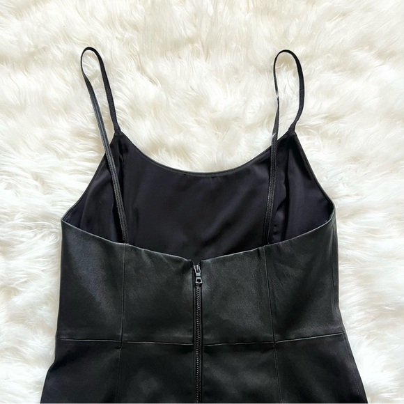 New! ALICE + OLIVIA Fitted Sheath Leather Mini Dress - Picture 10 of 12